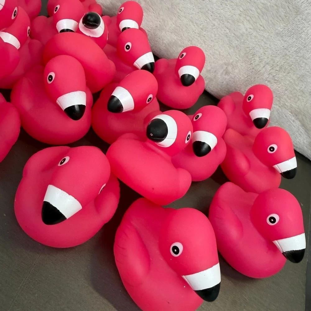 Pink Flamingo Rubber Ducks Bulk Set Jeep Ducking Tropical Bath Toys 26